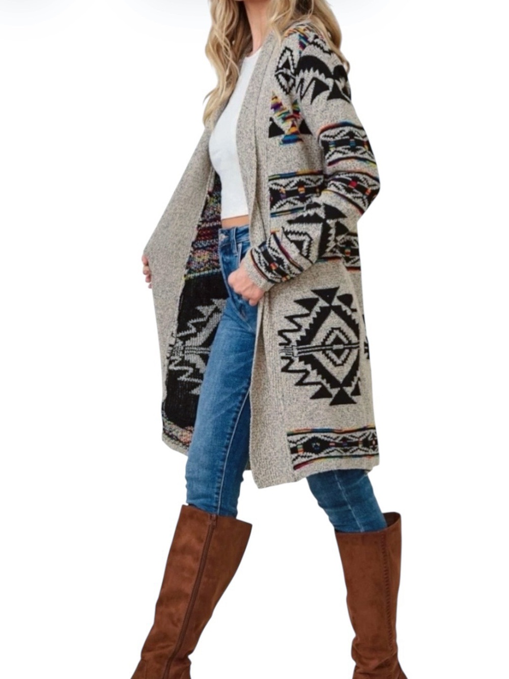 Northern Angel Southwestern Longline Cardigan